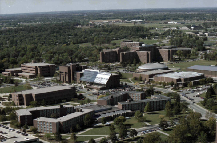 Full Circle Ball State Grads Now Make Design Contributions To Campus   Aerial 1985 705x465 